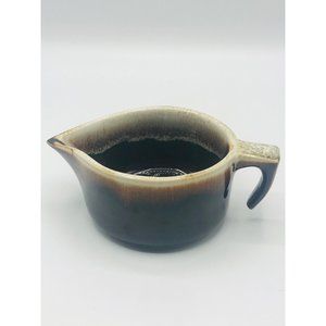 Vintage Pfaltzgraff brown drip open handle ceramic creamer.